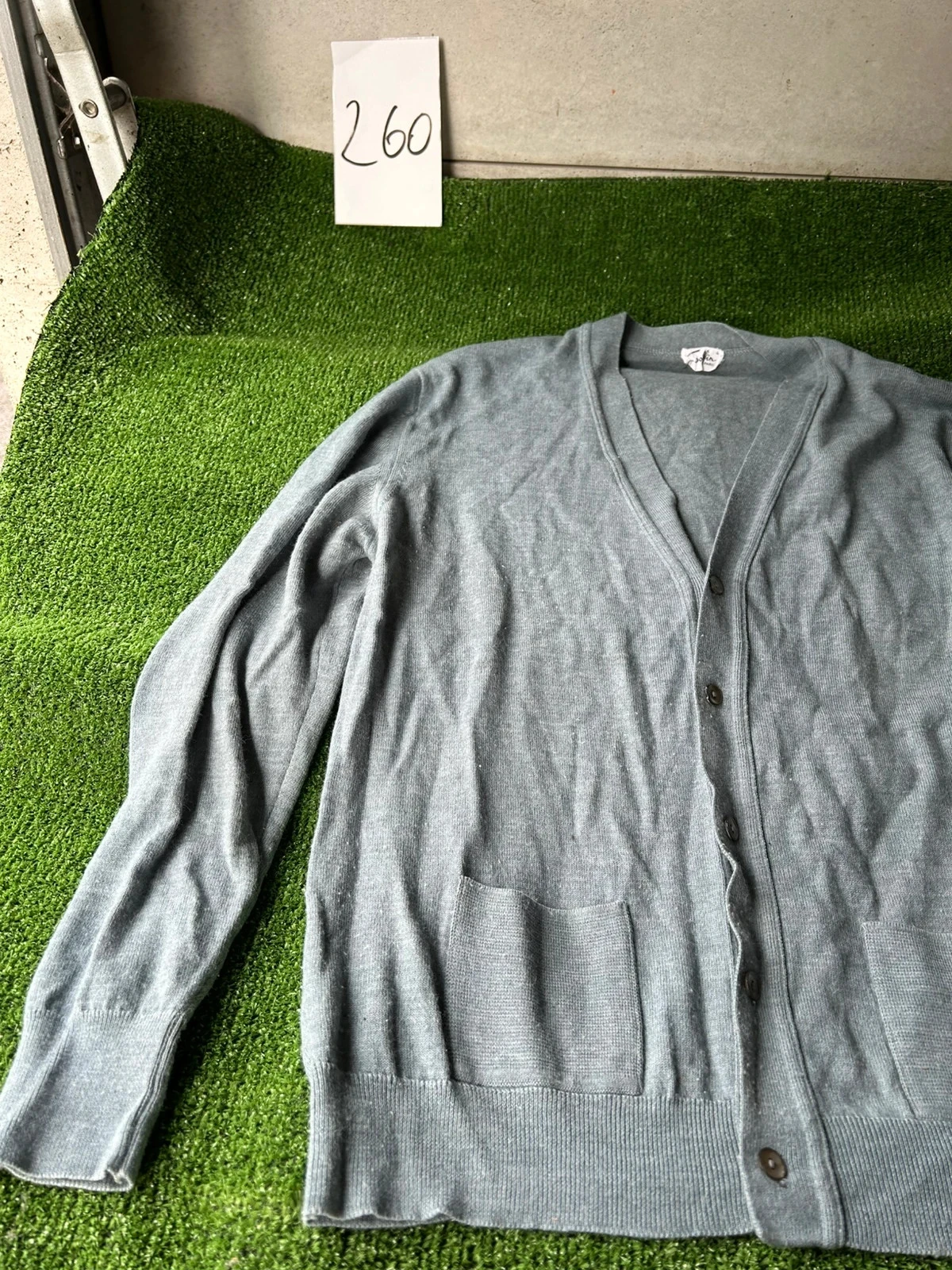 Cardigan gris vintage de lana peinada talla 4 / L – photo 4